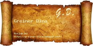 Greiner Dina névjegykártya